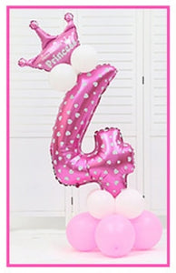 16pcs/pack Pink Blue 0-9 Numbers Large Helium Number Foil Children Festivals Dekoration Birthday Party Toy hat for Kids