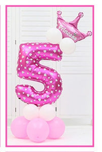 16pcs/pack Pink Blue 0-9 Numbers Large Helium Number Foil Children Festivals Dekoration Birthday Party Toy hat for Kids