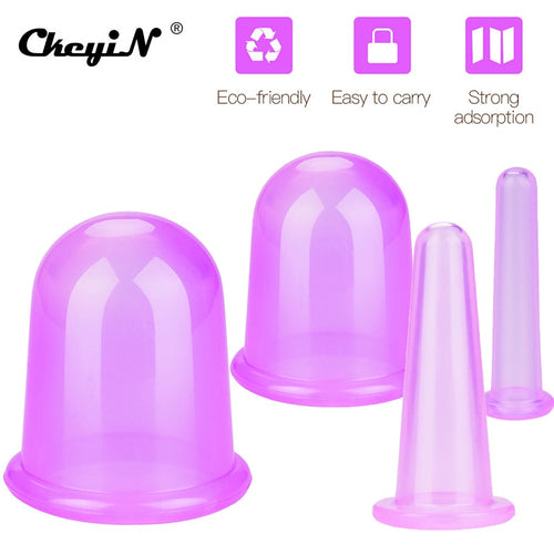 1pc Vacuum Silicone Cupping Body Massager Anti Cellulite Vacuum Cans Silicone Suction Cupping Cups Back Neck Body Massage Helper