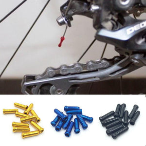 10 pcs/lot MTB Mountain Road bike cycling bicycle aluminum brake cable tips crimps bicycle derailleur shift cable end caps