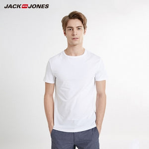 JackJones 2019 Brand New Men's Cotton T shirt Solid Colors T-Shirt Top Fashion tshirt men's Tee More Colors 3XL 2181T4517