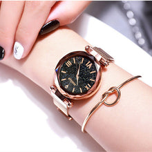 Load image into Gallery viewer, Magnetic quartz fashion watch for women on a magnetic clasp Water resistant dial Starry sky in a diamond style trend of 2019 Buy now!
