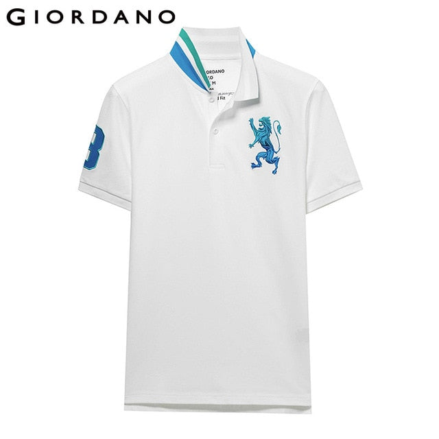 74.75% OFF on GIORDANO Blue Women's Classic Man embroidered polo