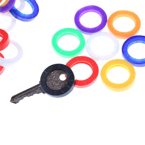 10pcs Fashion Hollow Rubber Key Covers Multi Color Round Soft Silicone Keys Locks Cap Elastic Topper Keyring Case