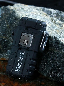 Explorer Outdoor Camouflage Waterproof Windproof Double Arc Pulse Plasma Cigarette Lighter USB Charging  Electric Metal Lighter