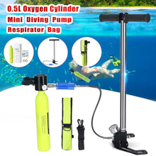 Load image into Gallery viewer, Diving Equipment Mini Scuba Diving Cylinder Oxygen Tank Snorkel Hand Operated Pump Snorkeling Swimming Underwater Breathing