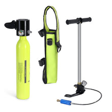 Load image into Gallery viewer, Diving Equipment Mini Scuba Diving Cylinder Oxygen Tank Snorkel Hand Operated Pump Snorkeling Swimming Underwater Breathing