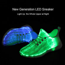 Load image into Gallery viewer, KRIATIV Luminous Sneakers Glowing Fiber Optic Fabric Light Up Shoes for Kids White LED Sneakers Flashing Shoes with Light