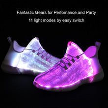 Load image into Gallery viewer, KRIATIV Luminous Sneakers Glowing Fiber Optic Fabric Light Up Shoes for Kids White LED Sneakers Flashing Shoes with Light