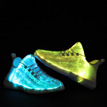 Load image into Gallery viewer, KRIATIV Luminous Sneakers Glowing Fiber Optic Fabric Light Up Shoes for Kids White LED Sneakers Flashing Shoes with Light