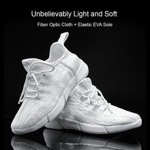 Load image into Gallery viewer, KRIATIV Luminous Sneakers Glowing Fiber Optic Fabric Light Up Shoes for Kids White LED Sneakers Flashing Shoes with Light