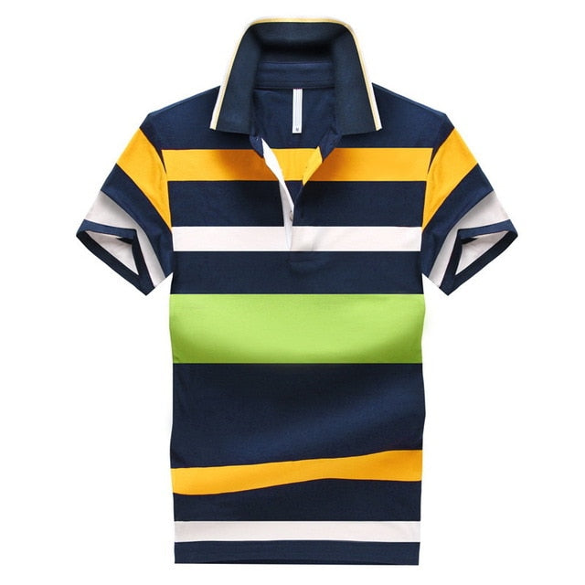 92% Cotton camisa Men Polo Shirt  2015 Casual Striped Slim short sleeves ASIAN SIZE M-4XL