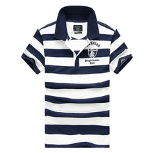 Load image into Gallery viewer, 92% Cotton camisa Men Polo Shirt  2015 Casual Striped Slim short sleeves ASIAN SIZE M-4XL