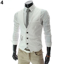 Load image into Gallery viewer, Men&#39;s Classic Formal Business Slim Fit Chain Dress Vest Suit Tuxedo Waistcoat