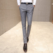 Load image into Gallery viewer, Men&#39;s clothing suit trousers /Male high-grade pure color slim Fit business Suit pants/Male high-end leisure thin leg pants