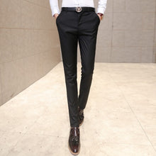 Load image into Gallery viewer, Men&#39;s clothing suit trousers /Male high-grade pure color slim Fit business Suit pants/Male high-end leisure thin leg pants