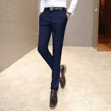 Load image into Gallery viewer, Men&#39;s clothing suit trousers /Male high-grade pure color slim Fit business Suit pants/Male high-end leisure thin leg pants