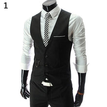 Load image into Gallery viewer, Men&#39;s Formal Business Slim Fit V-neck Solid Single-Breasted Vest Suit Waistcoat New Arrival