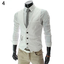 Load image into Gallery viewer, Men&#39;s Formal Business Slim Fit V-neck Solid Single-Breasted Vest Suit Waistcoat New Arrival