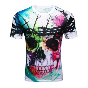 2017 High Quality Water Droplets Move Printed 3D T-shirts Punk 3D Short Sleeve T-Shirt M-4XL /6 style Men's T-Shirts