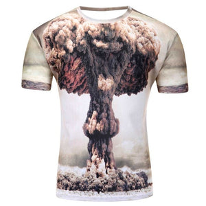2017 High Quality Water Droplets Move Printed 3D T-shirts Punk 3D Short Sleeve T-Shirt M-4XL /6 style Men's T-Shirts