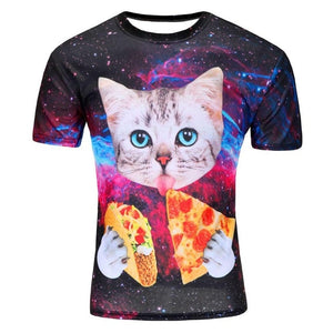 2017 High Quality Water Droplets Move Printed 3D T-shirts Punk 3D Short Sleeve T-Shirt M-4XL /6 style Men's T-Shirts
