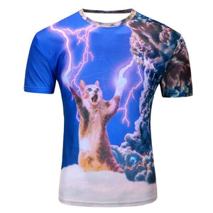 2017 High Quality Water Droplets Move Printed 3D T-shirts Punk 3D Short Sleeve T-Shirt M-4XL /6 style Men's T-Shirts