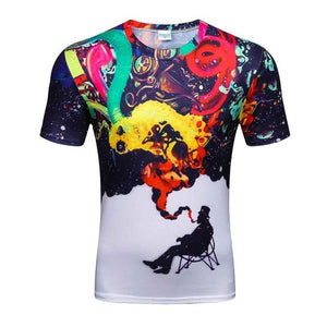 2017 High Quality Water Droplets Move Printed 3D T-shirts Punk 3D Short Sleeve T-Shirt M-4XL /6 style Men's T-Shirts