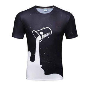 2017 High Quality Water Droplets Move Printed 3D T-shirts Punk 3D Short Sleeve T-Shirt M-4XL /6 style Men's T-Shirts