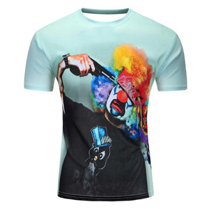 2017 High Quality Water Droplets Move Printed 3D T-shirts Punk 3D Short Sleeve T-Shirt M-4XL /6 style Men's T-Shirts
