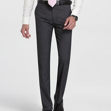 Load image into Gallery viewer, Men&#39;s Slim Fit Flat-Front Suit Separate Pant Formal Wedding Business Straight Male Trousers Light Grey Thin Office Dress Pants