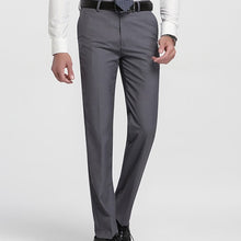Load image into Gallery viewer, Men&#39;s Slim Fit Flat-Front Suit Separate Pant Formal Wedding Business Straight Male Trousers Light Grey Thin Office Dress Pants