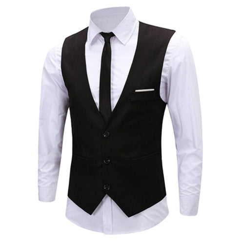 Men's Classic Formal Business Slim Fit Chain Dress Vest Suit Tuxedo Waistcoat
