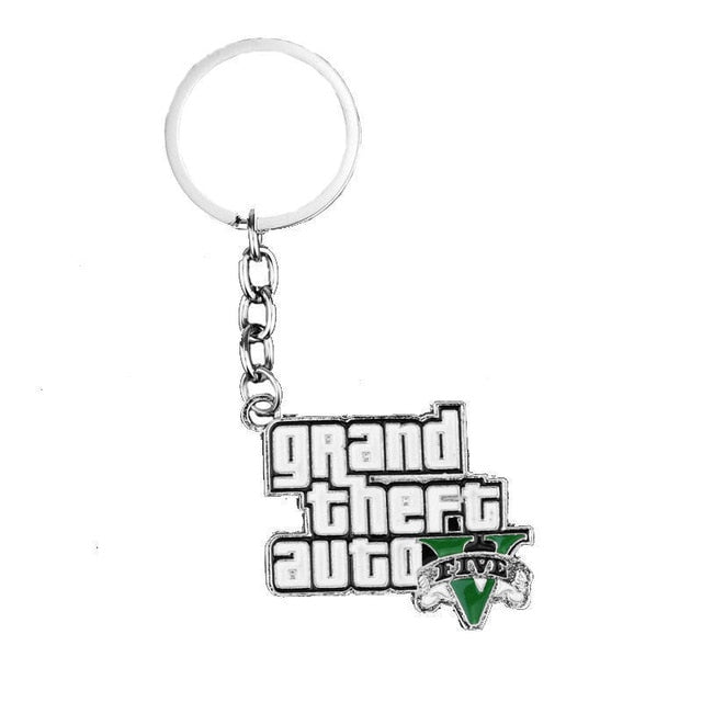 Hot Game PS4 GTA 5 Grand Theft Auto Keychain Key Chain For Fans Xbox PC Rockstar Key Ring Holder 4.5cm Jewelry Llaveros Jewellry