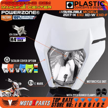 Load image into Gallery viewer, POWERZONE Motorcycle Headlight Headlamp For 2017 18 KTM Headligt EXC XCF SX F SMR Enduro Dirt Bike Motocross Supermoto H4 Bulb