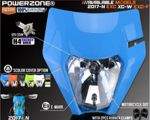 Load image into Gallery viewer, POWERZONE Motorcycle Headlight Headlamp For 2017 18 KTM Headligt EXC XCF SX F SMR Enduro Dirt Bike Motocross Supermoto H4 Bulb