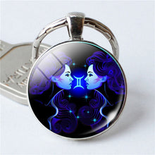 Load image into Gallery viewer, NEW Zodiac Sign Keychain 12 Constellation Leo Virgo Libra Scorpio Sagittarius Pendant Double Face Keyring Key Holder Birthday