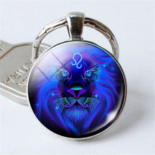 Load image into Gallery viewer, NEW Zodiac Sign Keychain 12 Constellation Leo Virgo Libra Scorpio Sagittarius Pendant Double Face Keyring Key Holder Birthday