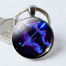 Load image into Gallery viewer, NEW Zodiac Sign Keychain 12 Constellation Leo Virgo Libra Scorpio Sagittarius Pendant Double Face Keyring Key Holder Birthday