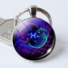 Load image into Gallery viewer, NEW Zodiac Sign Keychain 12 Constellation Leo Virgo Libra Scorpio Sagittarius Pendant Double Face Keyring Key Holder Birthday