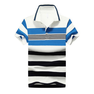 92% Cotton camisa Men Polo Shirt  2015 Casual Striped Slim short sleeves ASIAN SIZE M-4XL