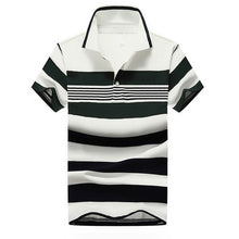Load image into Gallery viewer, 92% Cotton camisa Men Polo Shirt  2015 Casual Striped Slim short sleeves ASIAN SIZE M-4XL