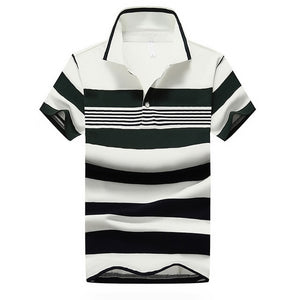 92% Cotton camisa Men Polo Shirt  2015 Casual Striped Slim short sleeves ASIAN SIZE M-4XL
