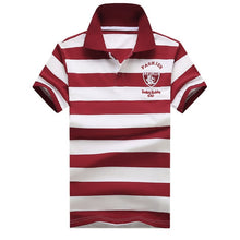 Load image into Gallery viewer, 92% Cotton camisa Men Polo Shirt  2015 Casual Striped Slim short sleeves ASIAN SIZE M-4XL