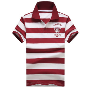 92% Cotton camisa Men Polo Shirt  2015 Casual Striped Slim short sleeves ASIAN SIZE M-4XL