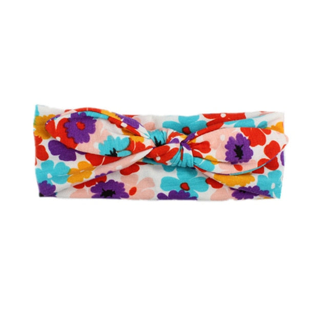 EE BABY Lovely Bowknot Elastic Head Bands For Baby Girls Headband For Children Tuban Baby Baby Accessories Floral Hair haarband