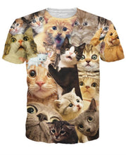 Load image into Gallery viewer, Solar Kitten T-Shirt Cat Vomiting A Waterfall Onto Earth Vibrant 3d Cat Tee Shirt Galaxy Nebula Space T Shirt Tops For Women Men