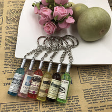 Load image into Gallery viewer, Fashion New Women/Men&#39;s Fashion Handmade Resin Wine Bottle Key Chains charm Key Rings Alloy Charms Gifts  Wholesale