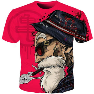 YOUTHUP 2018 Summer T Shirts Men Anime Print Dragon Ball 3D T-Shirt Oogway Tees Master Roshi Men T shirt Streetwear Plus Size