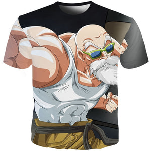 YOUTHUP 2018 Summer T Shirts Men Anime Print Dragon Ball 3D T-Shirt Oogway Tees Master Roshi Men T shirt Streetwear Plus Size